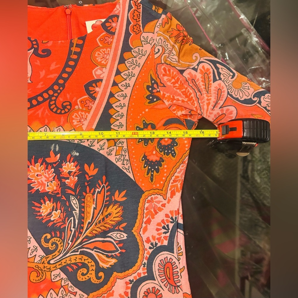 FARM Rio Orange and Blue Patterned Midi Dress - Picture 11 of 13